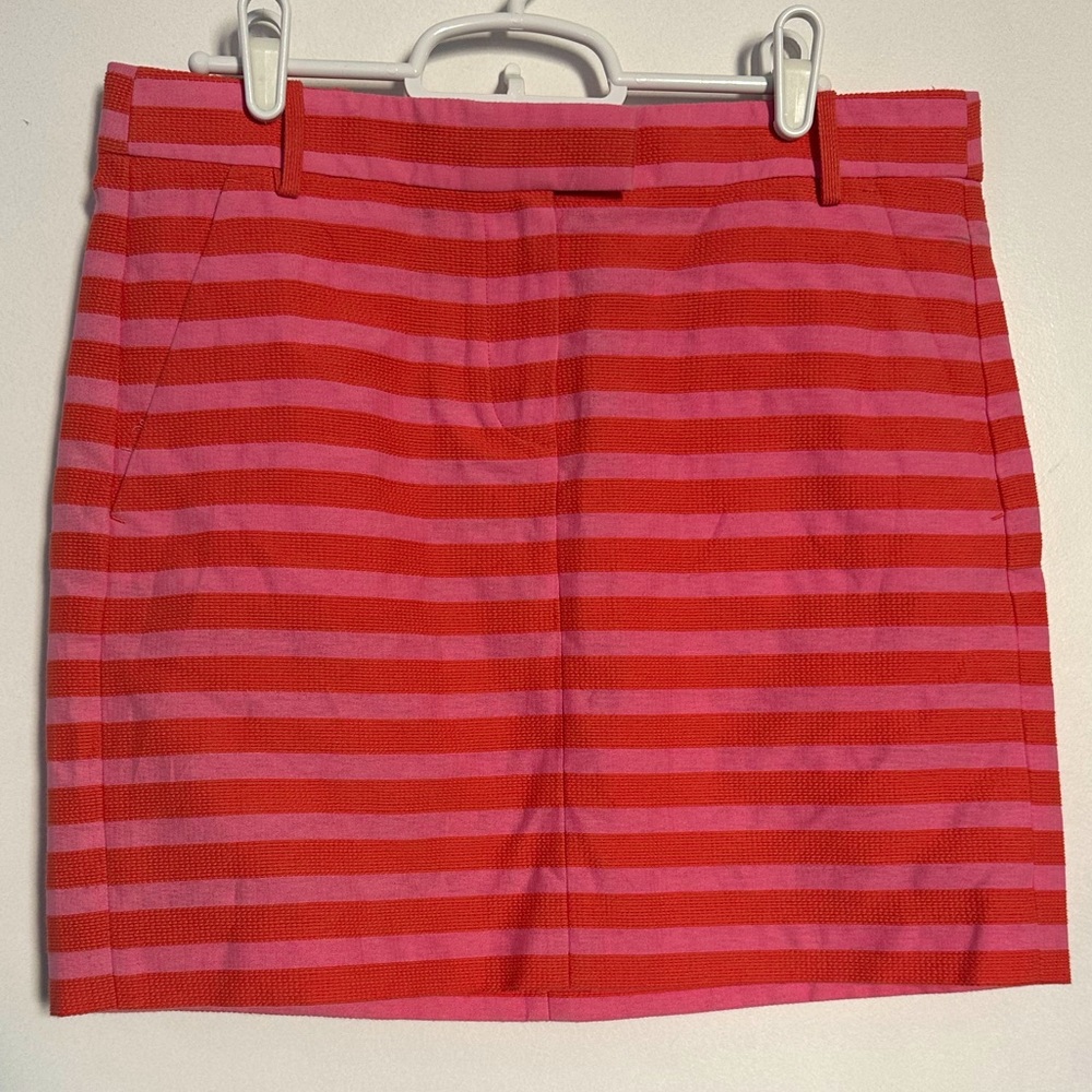 J.Crew striped miniskirt 4 pink and red
